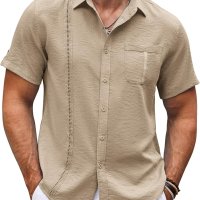 Camisa Hombre Manga Corta Camisa Manga Corta Hombre COOFANDY