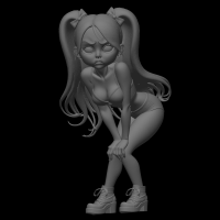 3d sexy cute girl model STL File for 3D printingCults