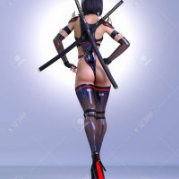 3D Sexy Assassin Woman In Latex And Sword.Conceptual Fashion Art ic Cosplay Hero.Cartoon Comics Manga.Isolated. Stock Photo Picture and Royalty Free Image. Image 183339000.