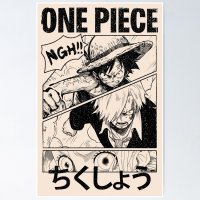 Pster for Sale con la obra Fanart Manga de Una Pieza de RetroPandora