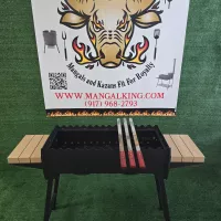 Andijan Collection Mangal for kabob Heavy quality 3mm Thick with 2 she