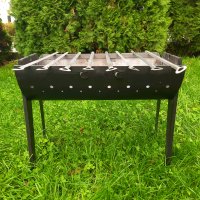 Mangal Grill Vouwstaal 2 mm Draagbaar met 8 Shashlik Spiesjes