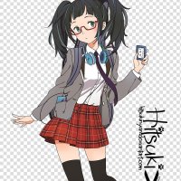 Render megane girl Ono Misa transparent background PNG clipart