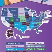 One Piece Pokémon Naruto top list of most popular anime in United States
