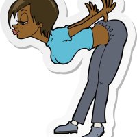sticker of a cartoon sexy woman 11600302 Vector Art at Vecteezy