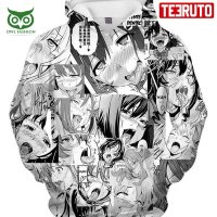 Anime Ahegao Sweater Color Ahegao Manga Collage Zip Hoodie Jacket Anime Ape