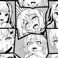Black Vector Seamless Pattern Ahegao Face Stock Vector Royalty Free 2208172503