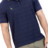 Polera Con Cuello Manga Corta Clsica A Rayas Algodn Azul Marino Homb