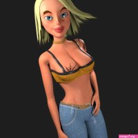 3D Sexy Cartoon Girl Rigged Model