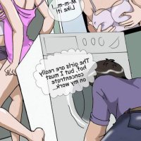 Cartoon lesbians commanding each other