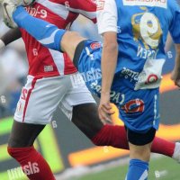Belgiums Standard Liege player Eliaquim Mangala right challenges Racing Genk player Jelle Vossen during their Belgian Pro League match at the Cristal Arena in Genk Belgium Tuesday May 17 2011. AP PhotoGeert