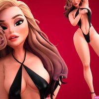 3D Cartoon Sexy Girl Character Rigged
