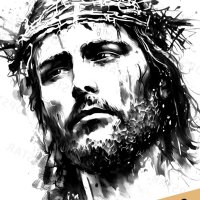 Jesus Christ Crown of Thorns Sketch Art Graphic by Topstar Creative Fabrica