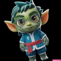 Adorable Green Goblin Cartoon Character Design Illustration 3d elf kid fun red 55986831 PNG