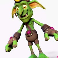 3D model Stylized cartoon tall goblin VR AR low-poly