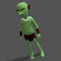 Animated Low Poly Cartoon Goblin