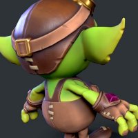 3D model Stylized cartoon goblin VR AR low-poly