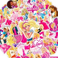 50Pcs Cartoon Anime Princess Barbie Stickers for Scrapbooking Laptop DIY Notebook Phone Case Waterproof Decor Sticker Girl