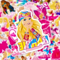 Ineverlefte 50Pcs Cartoon Anime Princess Barbie Stickers for Scrapbooking2025 New Laptop DIY Notebook Phone Case Waterproof Decor Sticker Girl
