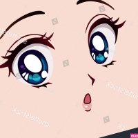 Sorprendido rostro de anime. Manga estilo: vector de stock libre de regalas 1645928068