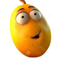 Personaje De Caricatura Frutcola Sorprendido Mango Con Cara Y Ojos Aislados En Fondo Blanco. Serie De Frutos. Stock de ilustracin