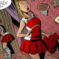 Porn comic Cheerleaders in Trouble. Continued. Sex comic students late at