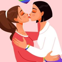 LGBT. Lesbian couple kissing and hugging. Romantic sexual relations between women. Lesbian lovers. Cartoon vector illustration. 21679191 Vector Art at Vecteezy