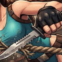 I Have To Cut This Rope with My M9 Combat Knife so Vary Sexy Lara Croft by JAZZBOY222 on DeviantArt