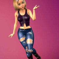 3D Girl Cartoon Rigged Body Sexy Model