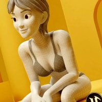 Free Stylized Cartoon Woman Nude Woman With Perfect Topolog