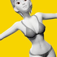 Free Stylized Cartoon Woman Nude Woman With Perfect Topolog