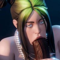 Bad Girl Billie Eilish Sucking Dig Black Dick 3D Cartoon Animation