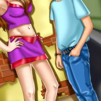 Tall anime shemale approaches a cute boy in public and fucks him in the ass