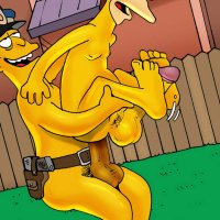 Simpsons cartoon lovers enjoy hot gay footjob
