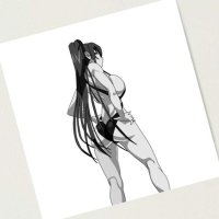Lmina fotogrfica for Sale con la obra Lascivo anime chica hentai manga ecchi waifu tetas culo tono gris de ArthurPoe