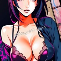 Pster for Sale con la obra Hermosa chica anime manga kawaii con cabello oscuro y tetas grandes de AnimeMangaGirls
