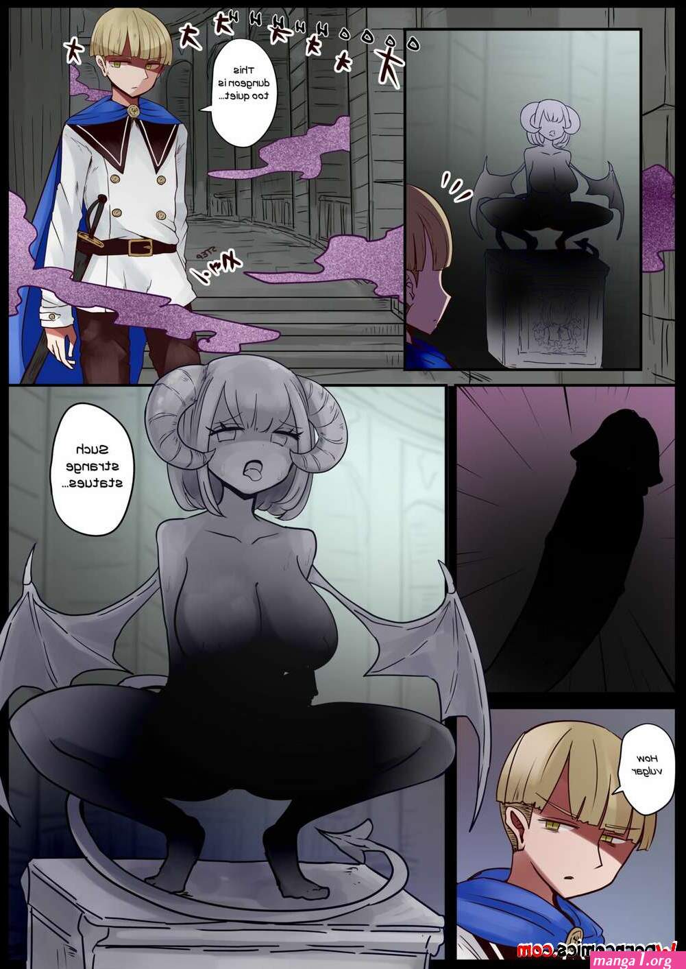Porn comic The Hero Who Was Attacked By a Gargoyle and then Turned Into One. Sex comic hot blonde beauty