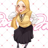 Draw cute hijab anime manga girl fanart or illustration by Evoluss