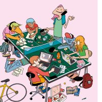The great temporary exhibitions Ping-pong club. 25 years Lemployé du moi Comic Art Museum