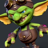 3D model Stylized cartoon goblin VR AR low-poly
